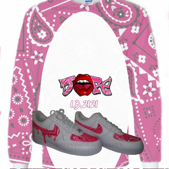 Custom Nike Air Force 1 low Bandana Drip - Picture 2 of 4